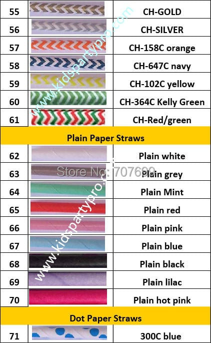 Paper Straws,1000 pcs, Various Designs