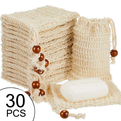 Natural Loofah Exfoliating Soap Saver Pouch Bag