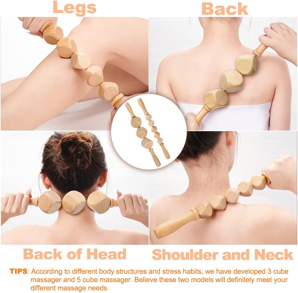 2-8PCS Wooden Therapy Gua Sha Massage Sets