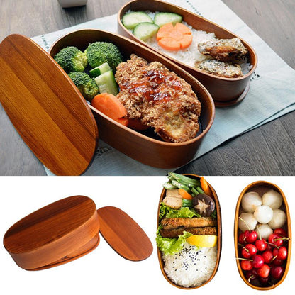 Double Layer Wooden Bento Lunch Box