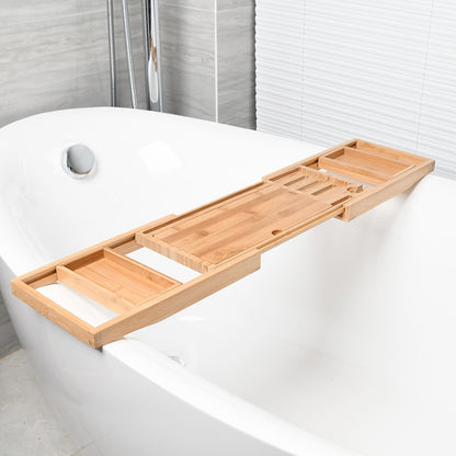 Expandable Wooden Bathtub Caddy Tray