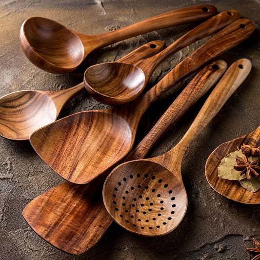 Teak Natural Wood Tableware Spoons/Ladles/Turners