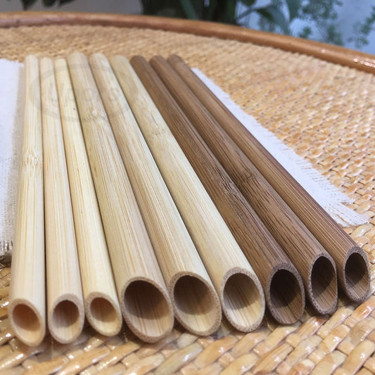 50Pcs Natural Bamboo Straw 20cm